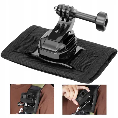 Immagine prodotto di Supporto a 360° con velcro per zaino e spallacci, compatibile con GoPro, SJCAM, XIAOMI, DJI e telefoni / KF31.115