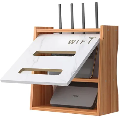 Image de Solidchoice - Boîtier en bois pour routeur, idéal pour l'organisation des câbles