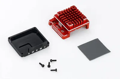 Zdjęcie produktu dla Zestaw wymiennych aluminiowych obudów Hobbywing do X120A V3.1 czerwony