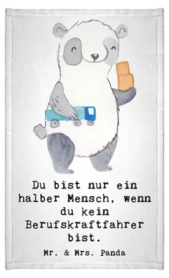 Produktbild von Mr. & Mrs. Panda Handtuch Berufskraftfahrer Herz - Weiß - Geschenk, Gäste-WC, Frotteehandtuch, Gästetuch, frottierhandtuch, gäste wc