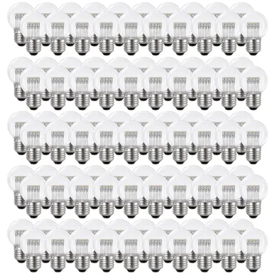Image de 100 ampoules LED en forme de goutte 1 W, culot E27, transparentes, V8, blanc chaud, pour l'extérieur