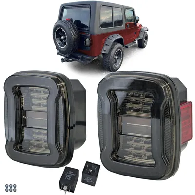 Zdjęcie produktu dla Reflektory tylne, czarne, do Jeep Wrangler I, lata produkcji 1986/08-1989/08