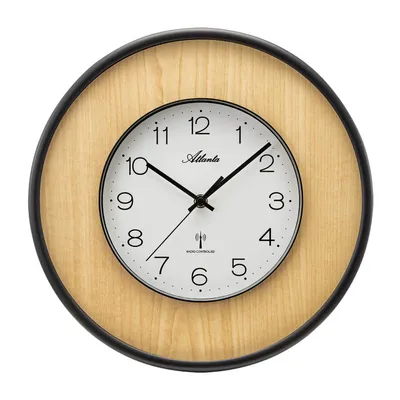 Produktbild von Atlanta 4540/30 Funk-Wanduhr Schwarz/Beige
