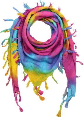 Produktbild von Kefiah - bunt-batik-tiedye 03 - Regenbogenspirale - Shemagh - Arafat-Schal