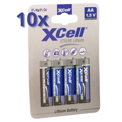 Produktbild von 40x XTREME Lithium Batterie AA Mignon FR6 L91 XCell 10x 4er Blister
