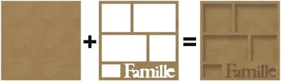 Image de Gomille Cadre MDF Famille Cadre photo 40x40 cm Bricolage
