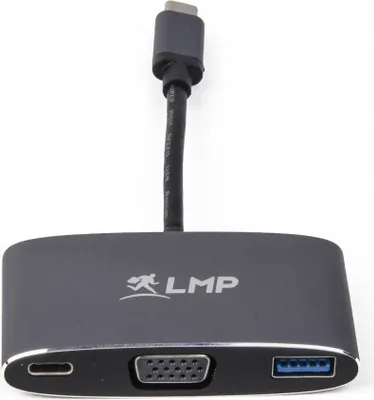 Produktbild von LMP USB-C Multiport Adapter VGA & USB USB-C 3.1 VGA/USB 3.0/USB-C Schwarz Kabeladapter - Kabeladapter (USB-C 3.1, VGA/USB 3.0/USB-C, 0,2 m, Schwarz)