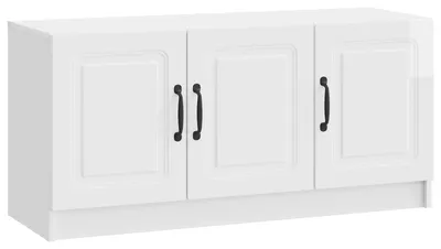 Image de Meuble TV Blanc brillant 99 x 34,5 x 47 cm Bois d'ingénierie