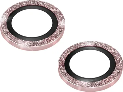 Immagine prodotto di Avizar, pellicola protettiva in vetro da 0,2 mm con bordo glitterata per Apple iPhone 14 / 14 Plus, rosa