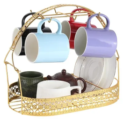Imagen del producto de Omgoods - Soporte para tazas de café - Cesta de almacenamiento elegante para tazas de café