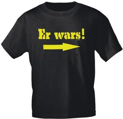 Produktbild von T-Shirt mit Print - Er wars! - 09854 schwarz - Gr. S-4XL Größe - XL