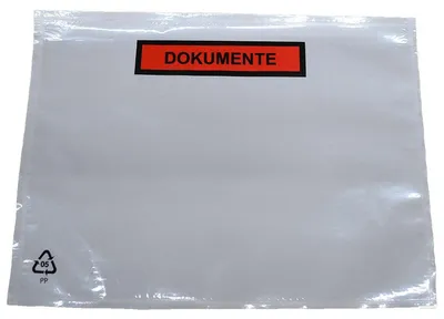 Produktbild von 1000x Dokumententaschen Begleitscheintaschen *Dokumente* C6 175x130mm