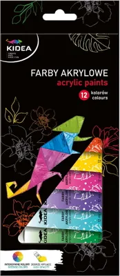 Immagine prodotto di Colori acrilici 12 colori 12 ml Kidea
