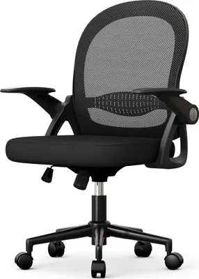 Produktbild von Bürostuhl Ergonomischer - Schreibtischstuhl mit Atmungsaktiv Netzbespannung - Hochklappbare Armlehnen - Höhenverstellbarer - Computerstuhl - Leichter Stuhl - 360° Drehstuhl