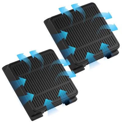 Aktivkohlefilter 2er-Pack für Kühlschrank, Ersatzfilter, schwarz