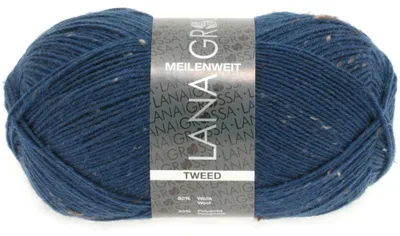 Produktbild von Lana Grossa - Meilenweit 100g Tweed 0128 dunkles petrolblau tweed