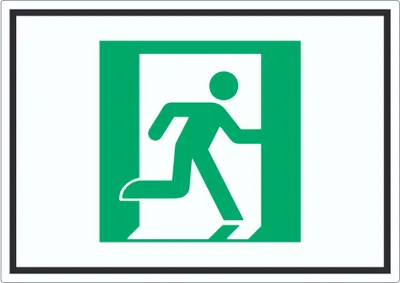 Produktbild von Rettungsweg rechts Symbol Aufkleber A9 (37x52mm)