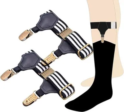 Imagen del producto de Soporte de rodilla flexible y ajustable, con clip para evitar la transpiración, para usar con calcetines, color , 17x2,5 cm