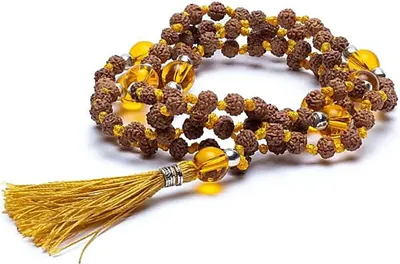 Image de Mala Rudraksha et citrine améthyste brûlée -- 0.5 cm
