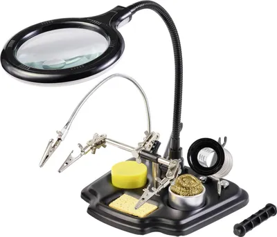 Imagen del producto de Lámpara de aumento de mesa  Toolcraft, lupa, aumento, LED, color , base de pie de 100 mm