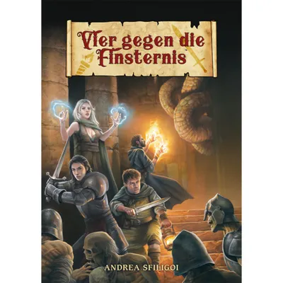 Produktbild von Vier gegen die Finsternis Rollenspiel – Solo & Koop Dungeon-Erkundung mit Zufallstabellen
