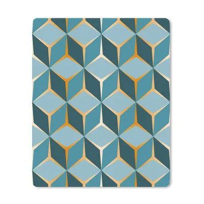 Produktbild von MuchoWow® Mauspad Mousepad Gold - Blau - Muster 19x23 cm - Mousepads - Maus Mat - Pad - Mausunterlage - Mauspads - Spielen