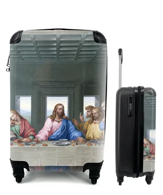Produktbild von MuchoWow® Koffer Handgepäck Trolley Rollkoffer Kleine Reisekoffer mit 4 Rollen - Das letzte Abendmahl - Leonardo da Vinci - Cabin Size < 55x40x23 cm & 55x40x20 cm - Fotokoffer - Kabinenkoffer - Boardgepäck - Reise-Box - Reisekoffer - Reisegepäck - Koffer mit Bild - Trolley für Kinder