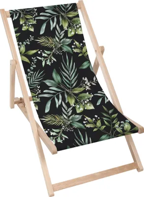 Produktbild von Dreamroots Liegestuhl klappbar Holz, bis zu 130 kg, Sonnenliege klappbar mit 3-stufiger Neigungsregulierung der Rückenlehne, Watercolor Elegant Floral