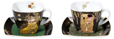Produktbild von 2er Set Gustav Klimt Tassen mit Untertasse SET 1 250ml Goebel Porzellan
