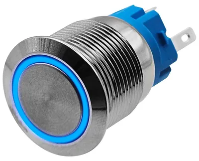 Produktbild von ProRide Metall-Momentanschalter 19 mm 220 V, spritzwassergeschützt