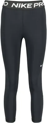 A pair of black Nike Pro cropped leggings shown from the front.