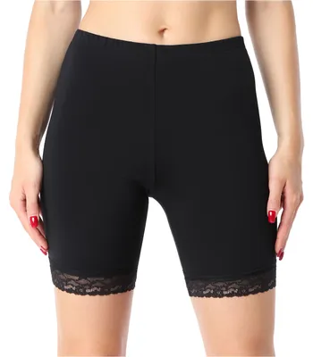 Produktbild von Bellivalini Damen Kurze Leggings aus Baumwolle mit Spitze BLV50-225 (Schwarz, S)