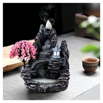 Produktbild von Rückfluss Weihrauchbrenner Wasserfall Räuchergefäß Räucherstäbchenhalter Handgefertigter Räucherstäbchenhalter Aromatherapie Ornament