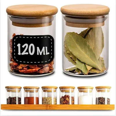 Produktbild von Famanu Gewürzgläser Set mit 6 Gläsern à 120 ml - mit Regal & Etiketten zum Beschriften - Luftdicht - Spülmaschinenfest