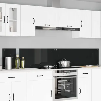 Immagine prodotto di Alzatina da cucina di design 2 pezzi Nero 120 x 40 cm Vetro temperato 2025NEU1576453