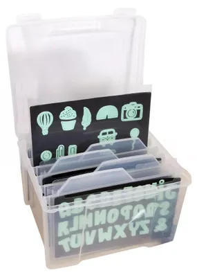 Aufbewahrungsbox für Stempel, transparent, 26,7x22,8x19 cm