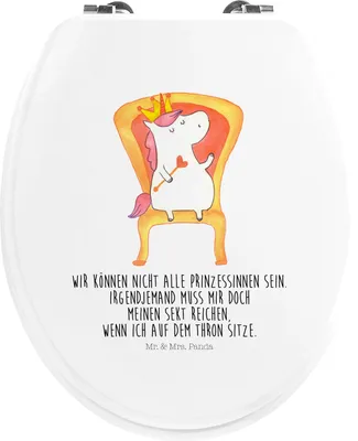 Produktbild von Mr. & Mrs. Panda WC Sitz Einhorn Prinzessin - Weiß - Geschenk, Geburtstagsgeschenk, WC-Sitz, Klodeckel, Klobrille, Toilettendeckel, Deko, Brille, Geburtstag, Monat
