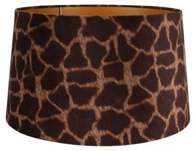 Productafbeelding van Lampenkap 40 cm - Girafprint - Bruin - Stof