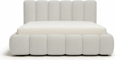 Obrázek produktu pro Čalouněná postel 160x200 - Šedá - Úložný prostor a rošt - Kovový rám - Plynové vzpěry - Moderní design - bez matrace