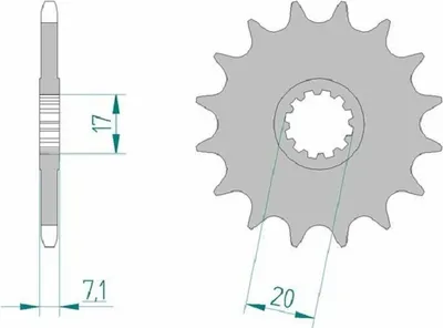 Produktbild von AFAM Stahl Standard Ritzel vorne - 420