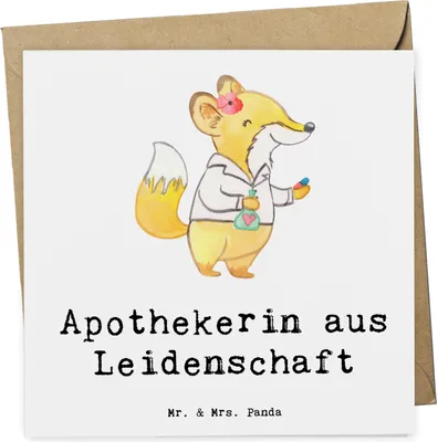Produktbild von Mr. & Mrs. Panda Klappkarte Apothekerin Leidenschaft - Weiß - Geschenk, anlasskarte, doppelkarte, Spruch, Approbation, Grußkarte, Glückwunschkarte, faltkarte, Pharmazie
