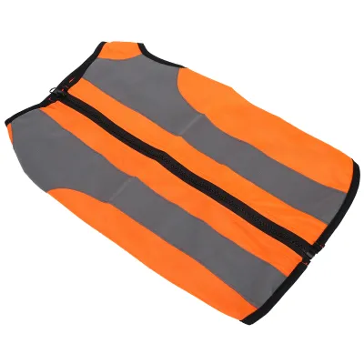 Produktbild von Sicherheitskleidung für Haustiere bei Nacht, leuchtende Jacke, leichte, reflektierende Weste mit Reißverschluss für Hunde, fluoreszierendes Orange, XL