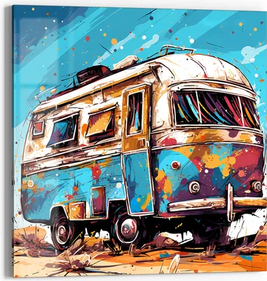 Produktbild von DEQORI Glasbild Echtglas 30x30 cm 'Wüstenroadtrip' Wandbild Bild modern Deko