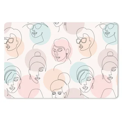 Produktbild von MuchoWow® Schreibtischunterlage Frauen - Pastell - Strichzeichnungen - Muster 60x40 cm - XXL Mauspad - Großes Mauspad