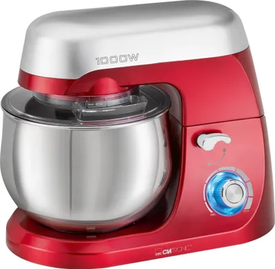 Produktbild von Clatronic® Küchenmaschine zum backen | Knetmaschine 5L mit starkem 1000W Motor | inkl. Haken & Schneebesen |Teigknetmaschine Spritzschutz mit Nachfüllöffnung – KM 3709 rot