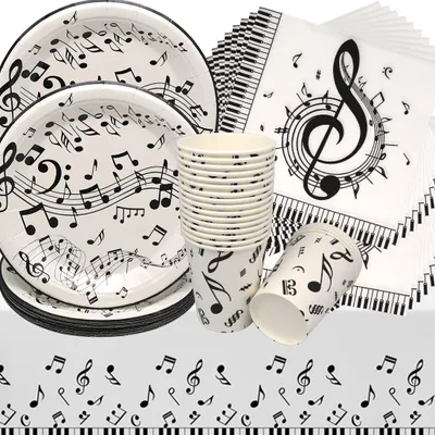 Productafbeelding van Feestservies - Muziekthema - 61-delig - Voor 20 personen