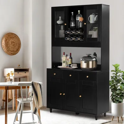 Produktbild von VOWNER Küchenbuffet, Buffet-Schrank, Vitrine, Mehrzweckschrank, 5 Türen