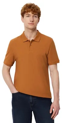 Immagine prodotto di A. Polo da uomo Essentials, modello slim fit, in cotone piqué, maniche corte, color caramello, taglia L
