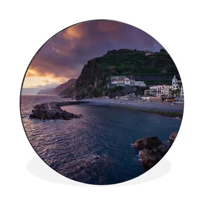 Produktbild von MuchoWow® Aluminium Wandkreis Sonne - Portugal - Madeira Ø 30 cm Wanddeko Modern Wohnzimmer - Wand Bild - Wohnzimmer - Runde Bilder - Alubilder - Kunst für zu Hause - Aluminium - Wanddekoration