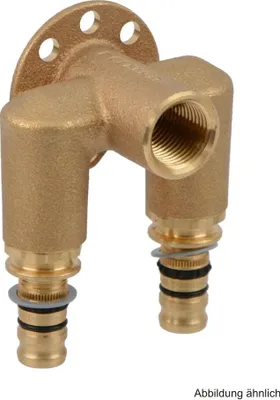 Produktbild von Geberit Mepla Doppelanschlusswinkel (52mm), Rotguss 20 mm - 1/2'' - 20 mm